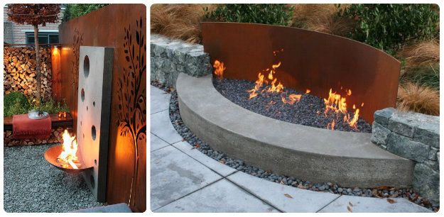 Wall side Fire Pits - great for smaller spaces